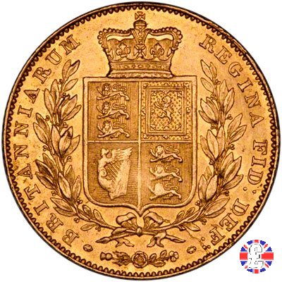 1 sovereign - primo tipo giovane e stemma 1842 (London)