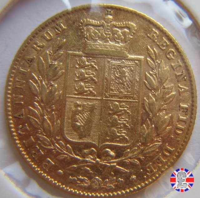 1 sovereign - primo tipo giovane e stemma 1844 (London)