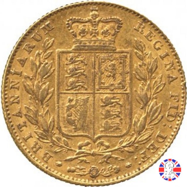 1 sovereign - primo tipo giovane e stemma 1846 (London)