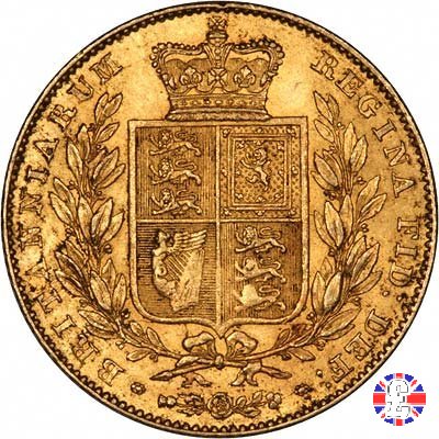 1 sovereign - primo tipo giovane e stemma 1846 (London)