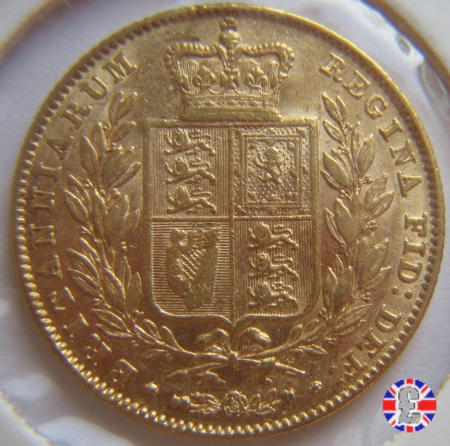 1 sovereign - primo tipo giovane e stemma 1847 (London)