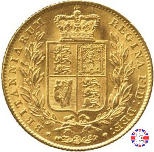 1 sovereign - primo tipo giovane e stemma 1847 (London)