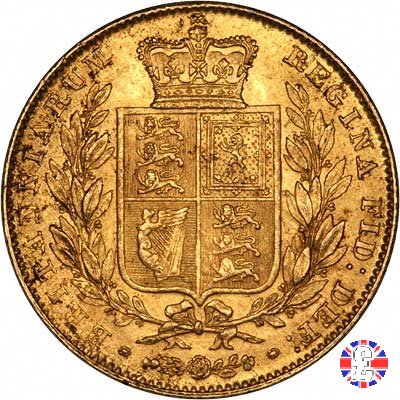 1 sovereign - primo tipo giovane e stemma 1847 (London)
