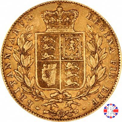 1 sovereign - primo tipo giovane e stemma 1848 (London)