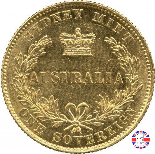 1 sovereign - primo tipo giovane e sydney mint 1855 (Sydney)