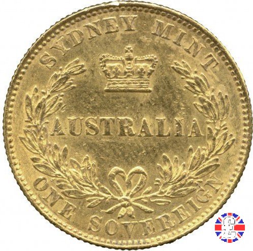 1 sovereign - primo tipo giovane e sydney mint 1856 (Sydney)