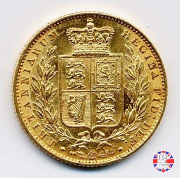 1 sovereign - secondo tipo giovane e stemma 1853 (London)