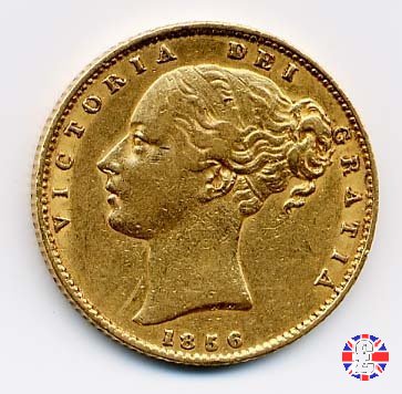 1 sovereign - secondo tipo giovane e stemma 1856 (London)