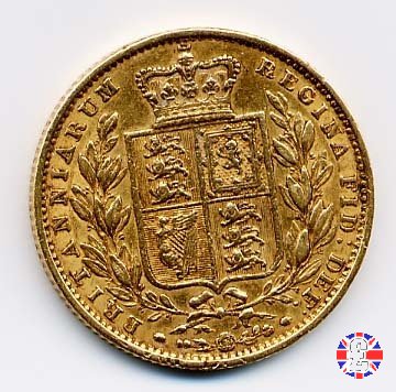 1 sovereign - secondo tipo giovane e stemma 1856 (London)