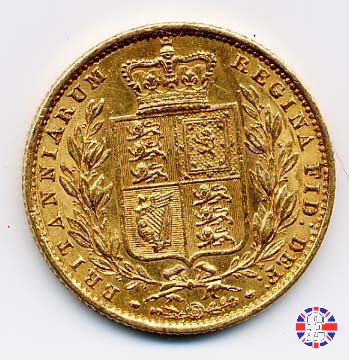 1 sovereign - secondo tipo giovane e stemma 1857 (London)