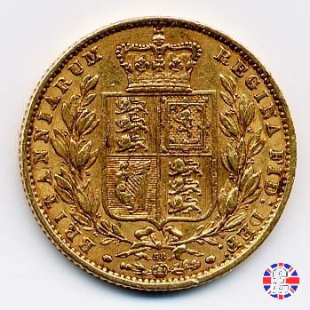 1 sovereign - secondo tipo giovane e stemma 1866 (London)