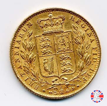 1 sovereign - secondo tipo giovane e stemma 1869 (London)