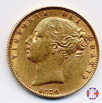 1 sovereign - secondo tipo giovane e stemma 1870 (London)