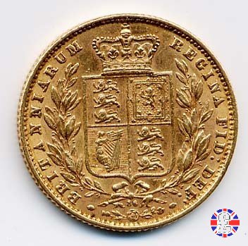 1 sovereign - secondo tipo giovane e stemma 1870 (London)