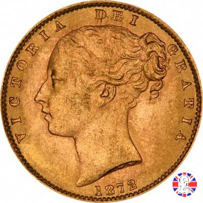 1 sovereign - secondo tipo giovane e stemma 1872 (London)