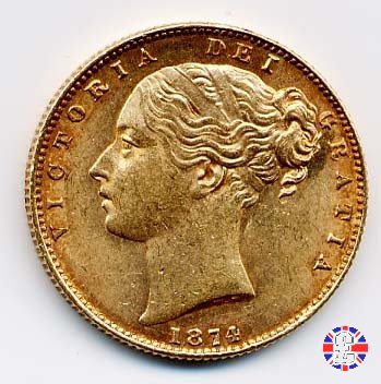 1 sovereign - secondo tipo giovane e stemma 1874 (Melbourne)