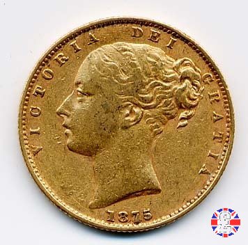 1 sovereign - secondo tipo giovane e stemma 1875 (Sydney)