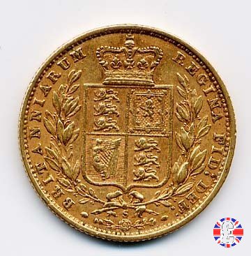 1 sovereign - secondo tipo giovane e stemma 1875 (Sydney)