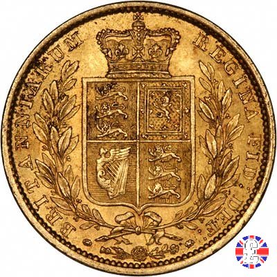 1 sovereign - secondo tipo giovane e stemma 1848 (London)