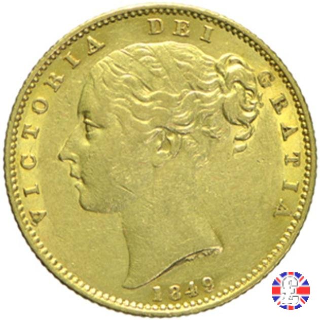 1 sovereign - secondo tipo giovane e stemma 1849 (London)