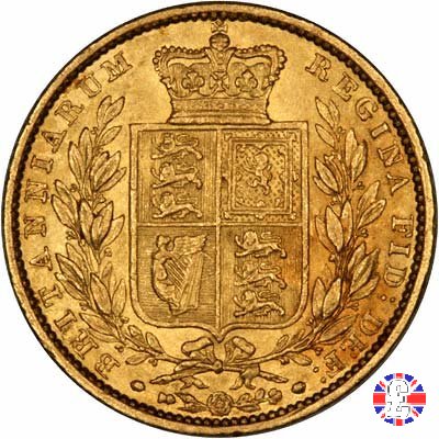 1 sovereign - secondo tipo giovane e stemma 1849 (London)