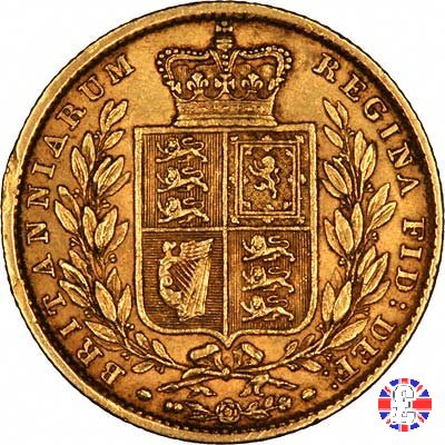 1 sovereign - secondo tipo giovane e stemma 1850 (London)