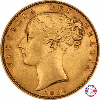 1 sovereign - secondo tipo giovane e stemma 1852 (London)