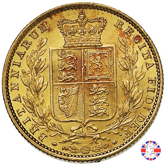 1 sovereign - secondo tipo giovane e stemma 1853 (London)