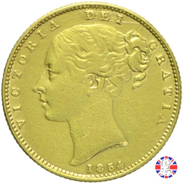 1 sovereign - secondo tipo giovane e stemma 1854 (London)