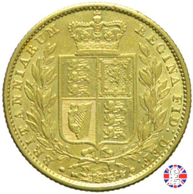 1 sovereign - secondo tipo giovane e stemma 1854 (London)