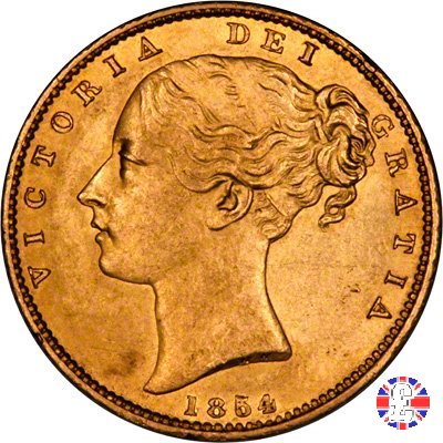 1 sovereign - secondo tipo giovane e stemma 1854 (London)