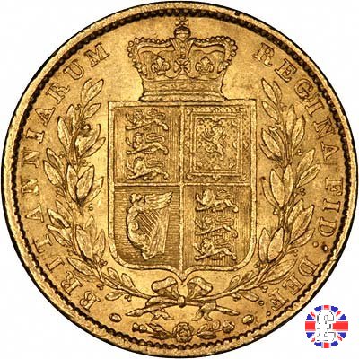 1 sovereign - secondo tipo giovane e stemma 1855 (London)
