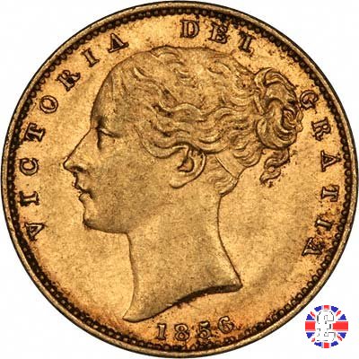 1 sovereign - secondo tipo giovane e stemma 1856 (London)