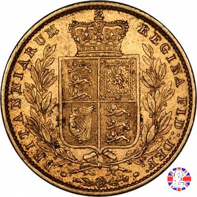 1 sovereign - secondo tipo giovane e stemma 1856 (London)