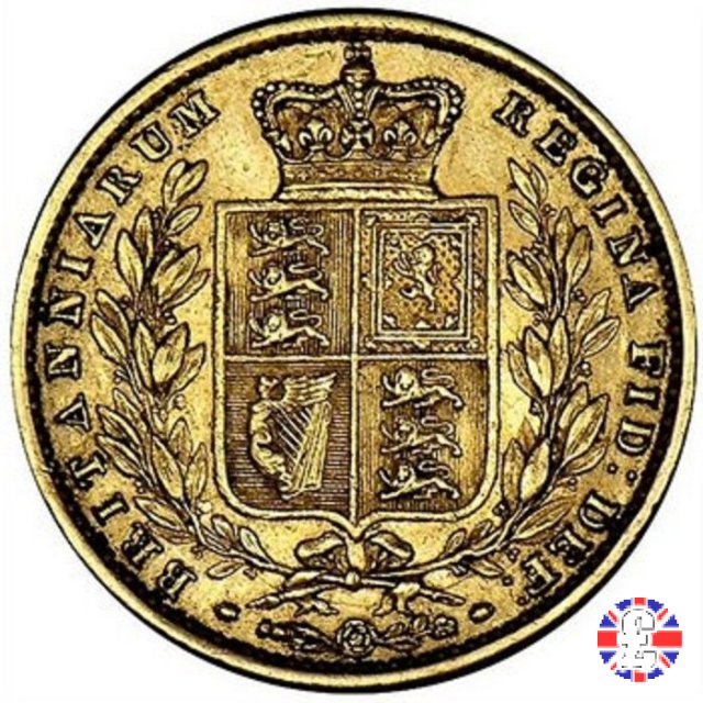 1 sovereign - secondo tipo giovane e stemma 1857 (London)