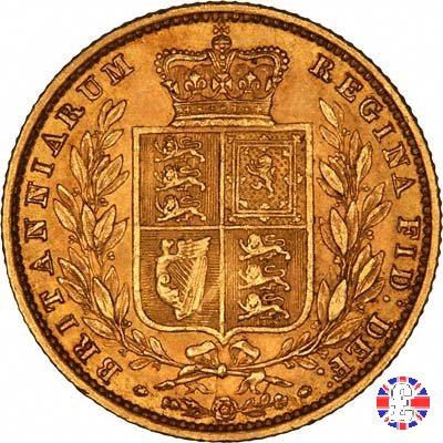 1 sovereign - secondo tipo giovane e stemma 1857 (London)