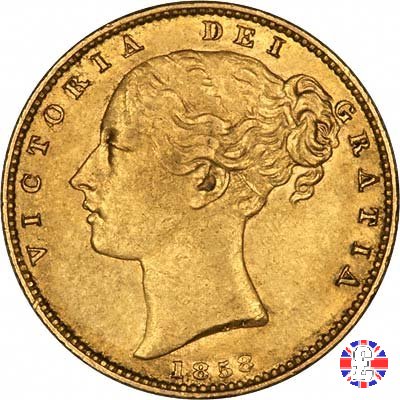 1 sovereign - secondo tipo giovane e stemma 1858 (London)