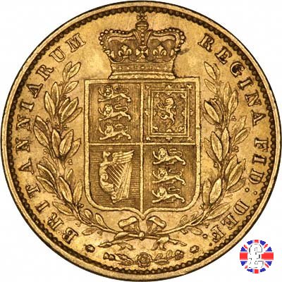 1 sovereign - secondo tipo giovane e stemma 1858 (London)