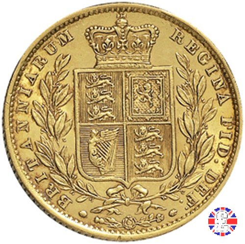 1 sovereign - secondo tipo giovane e stemma 1860 (London)