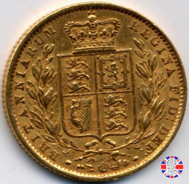 1 sovereign - secondo tipo giovane e stemma 1861 (London)