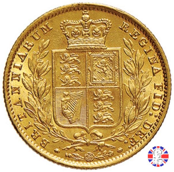 1 sovereign - secondo tipo giovane e stemma 1861 (London)