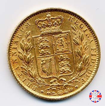 1 sovereign - secondo tipo giovane e stemma 1863 (London)