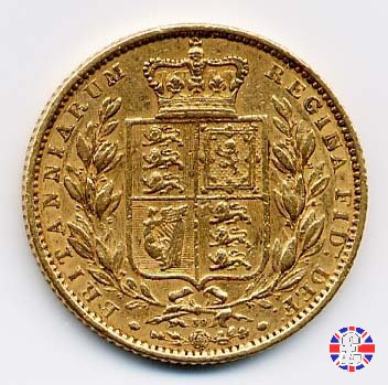 1 sovereign - secondo tipo giovane e stemma 1864 (London)