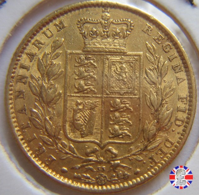 1 sovereign - secondo tipo giovane e stemma 1864 (London)