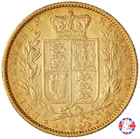 1 sovereign - secondo tipo giovane e stemma 1864 (London)