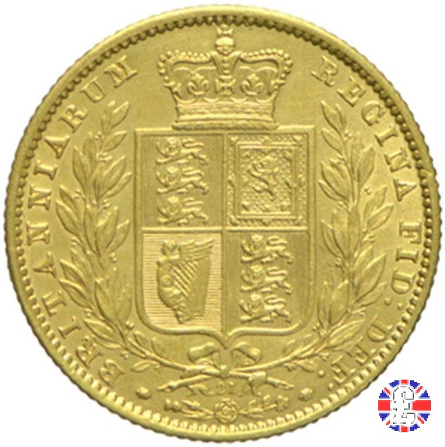 1 sovereign - secondo tipo giovane e stemma 1865 (London)