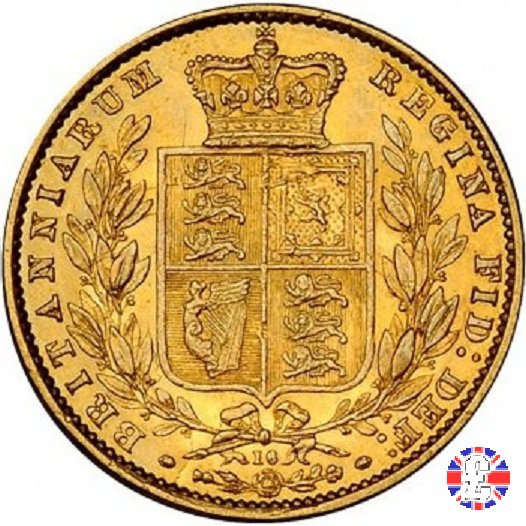 1 sovereign - secondo tipo giovane e stemma 1866 (London)