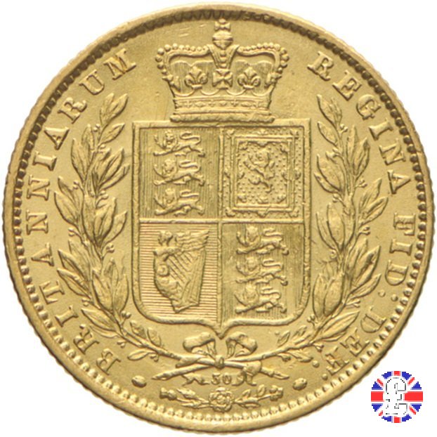 1 sovereign - secondo tipo giovane e stemma 1869 (London)