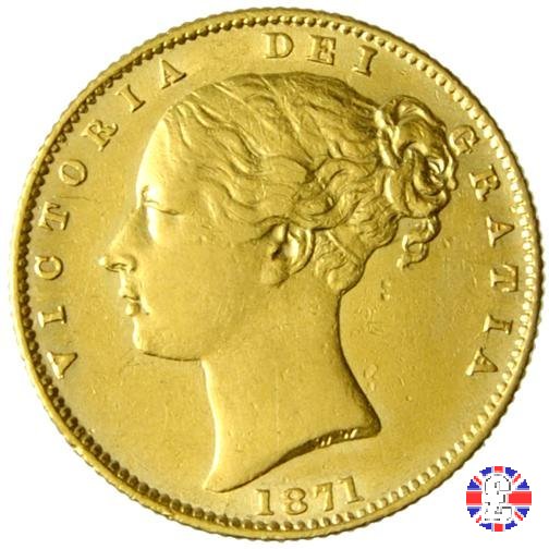 1 sovereign - secondo tipo giovane e stemma 1871 (Sydney)