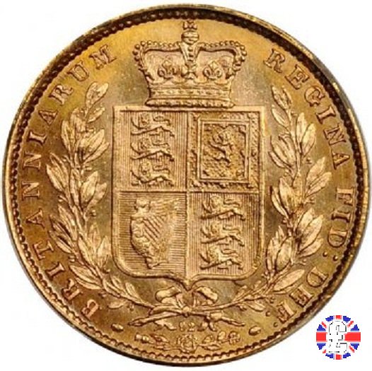 1 sovereign - secondo tipo giovane e stemma 1872 (London)